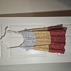 SHEIN Baby Doll Style Multi Pattern Floral Dress Size L